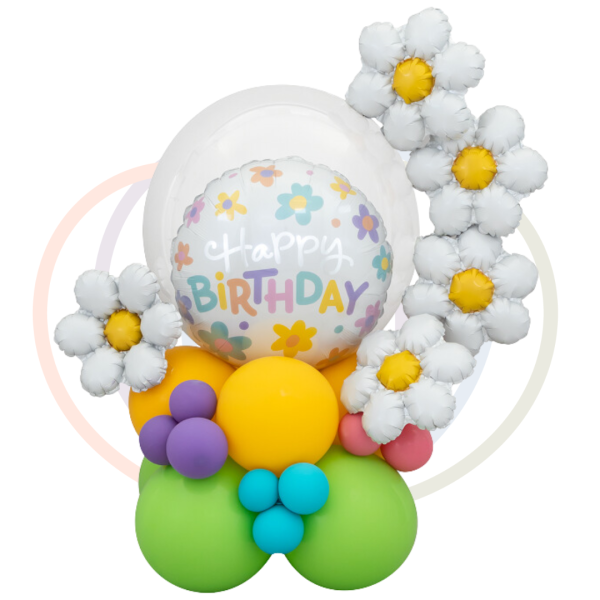 Retro Daisy Delight Birthday Celebration Balloon Marquee