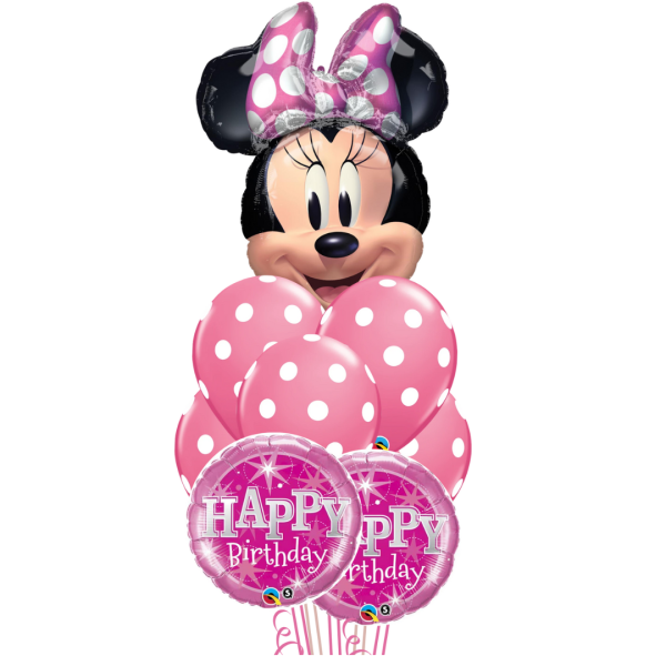 Minnie Mouse Polka Dot Birthday Balloon Bouquet"