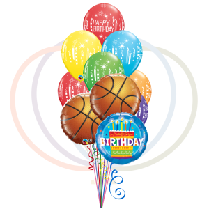 Hoops Hooray Basketball-Themed Birthday Balloon Bouquet