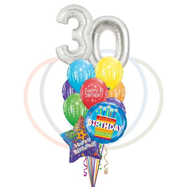 Colorful Celebration: Jumbo Number Birthday Balloon Bouquet