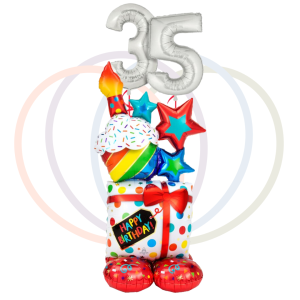 Jubilee Jamboree Balloon Tower with Custom Age Numbers