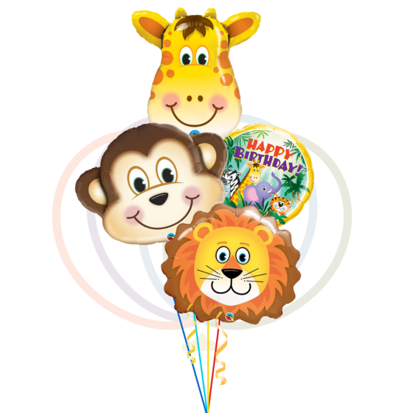 Jungle Jamboree Safari Animal Birthday Balloon Bouquet