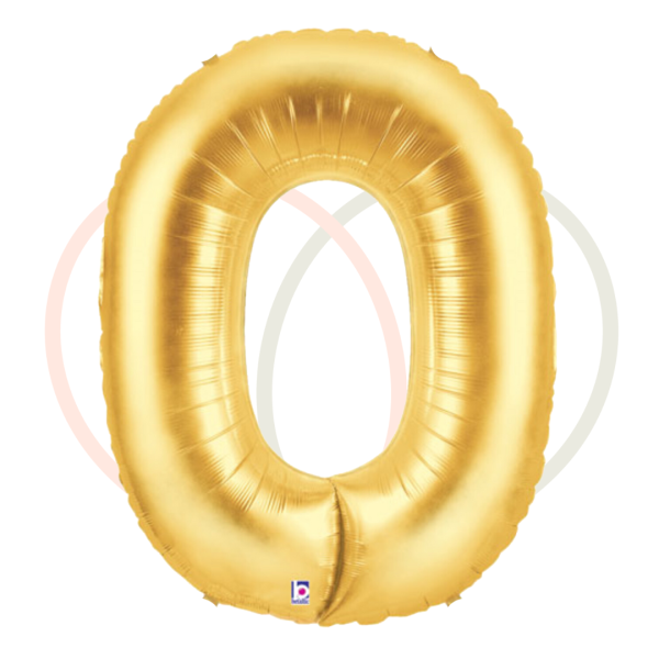 Jumbo Gold Foil Number 0 Balloon