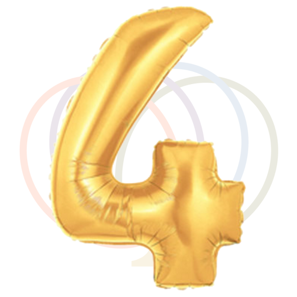 Jumbo Gold Foil Number 4 Balloon