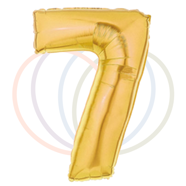 Jumbo Gold Foil Number 7 Balloon