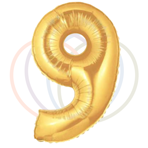Jumbo Gold Foil Number 9 Balloon